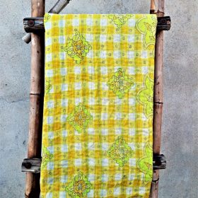 Polka Dot floral Kantha Throw