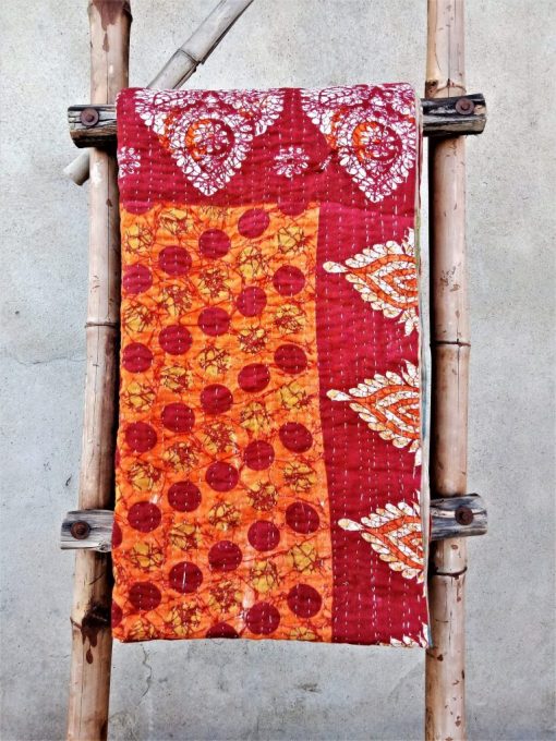 Polka Dot 3 Layered Kantha Quilt