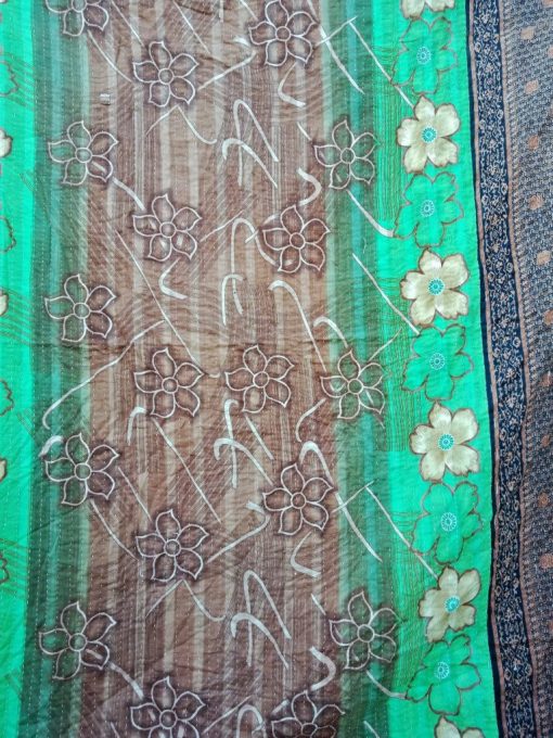 Twin Kantha Quilt Floral Throw