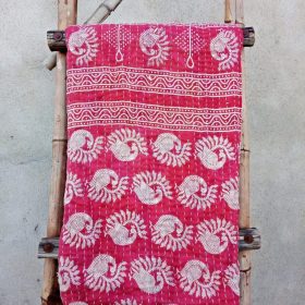 Peacock Vintage Kantha Throw