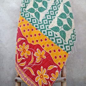 Leaves Floral Kantha Throw