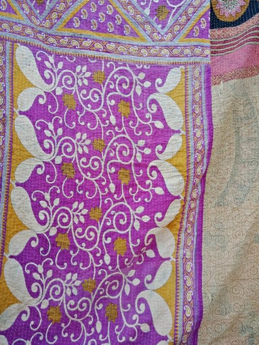 Paisley Floral Twin Kantha Throw