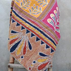 Boho Twin Size Kantha Quilt