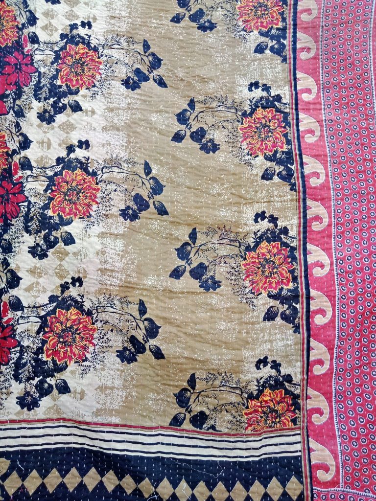 Very Rare and Unique Kantha Quilt Twin | Indian Kantha