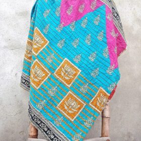 Lotus Indian National Flower Kantha Quilt