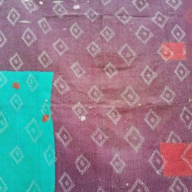 Diamond Shape Kantha Queen Quilt