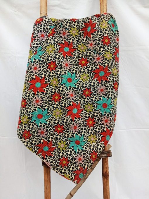 Reversible Fine Stitched Kantha Quilt