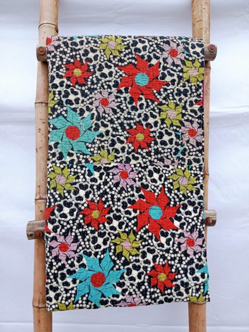 Handmade Indian Fine Stitched Kantha Quilt