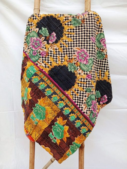 Rising Sun Kantha Quilt