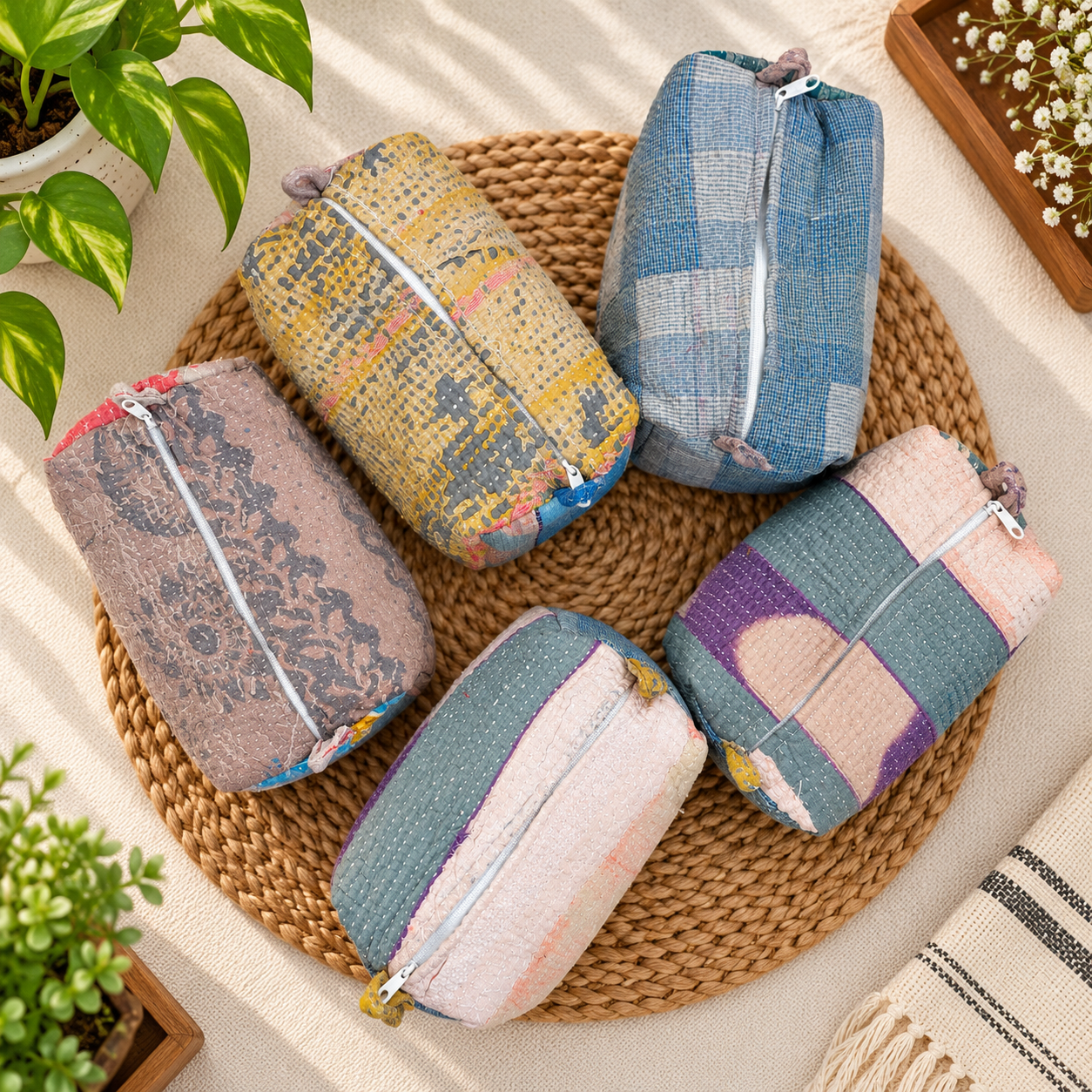 Cotton Kantha Toiletry Bag - Image 6