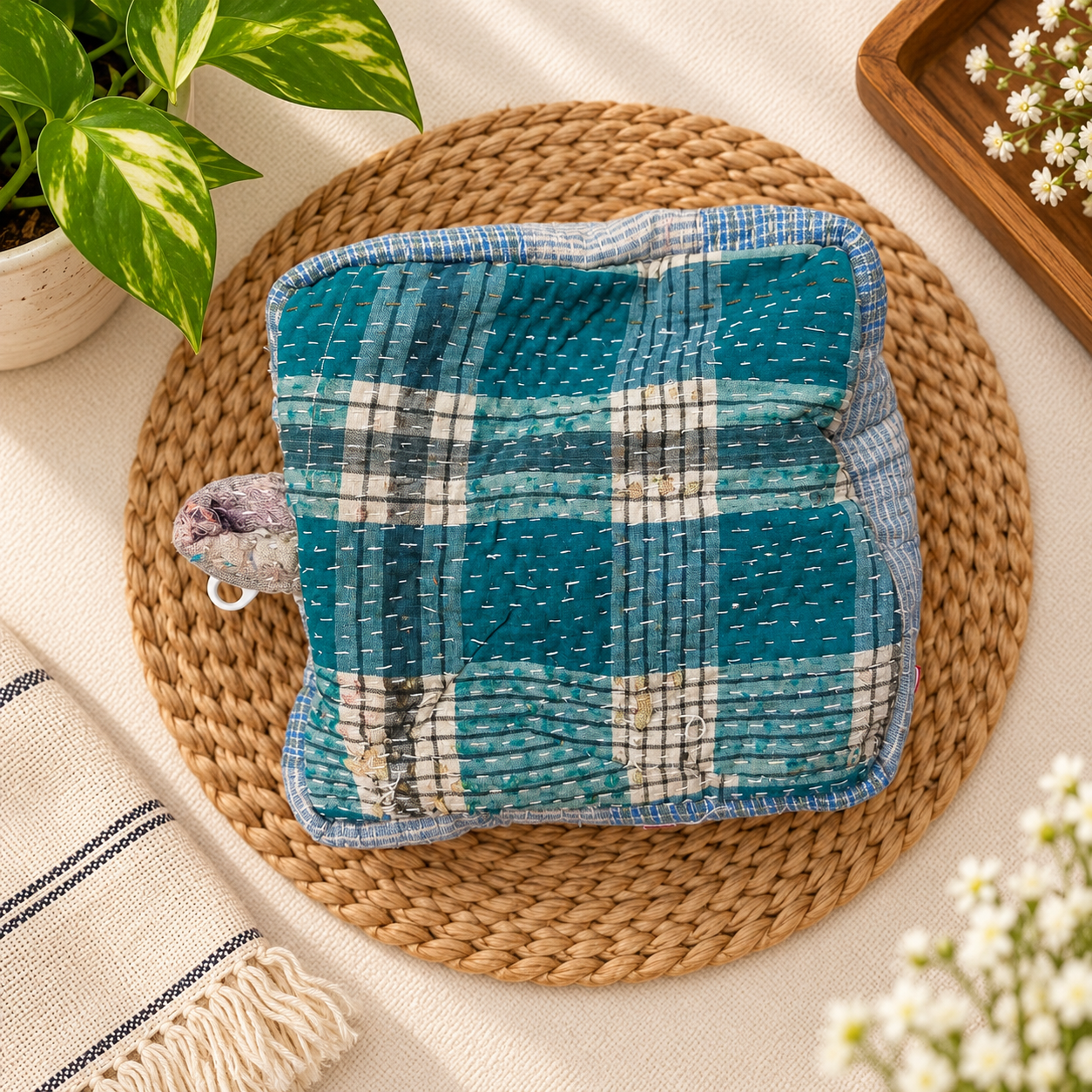 Cotton Kantha Toiletry Bag - Image 5