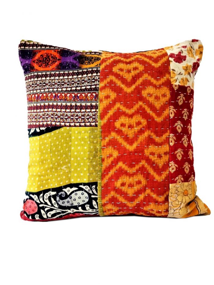 Vintage Kantha Indian Cushion Pillow Vintage Kantha Quilts, Throw