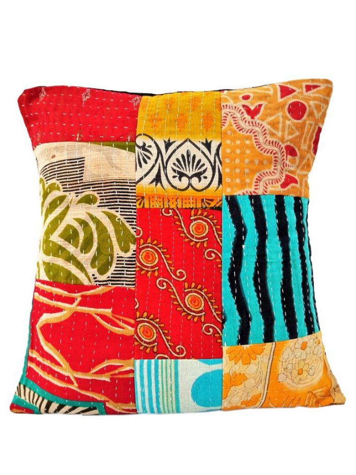 Patchwork Sofa Cushion Cover Vintage Kantha Quilts and Throws