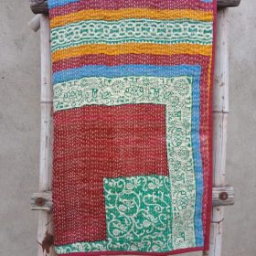 Peacock Baby Kantha Quilt