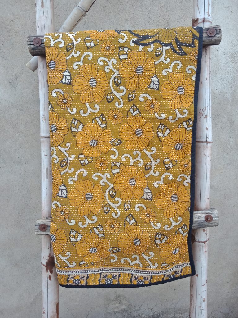 Floral Kantha Quilt Baby | Baby Quilt | SALE