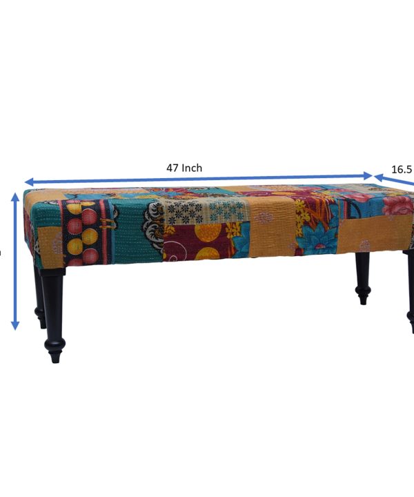 Alternative view of Vintage Kantha Bedside Table Stool