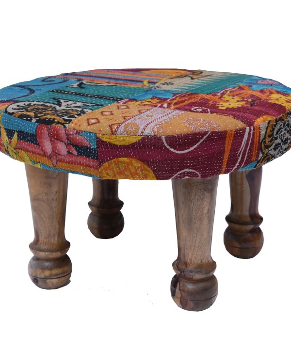 Patchwork Kantha Wooden Stool