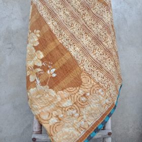 Brown Flower Kantha Quilt