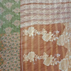 Brown Flower Vintage Kantha Quilt