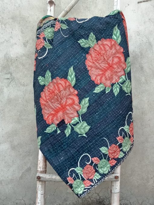 Rose Kantha Throw