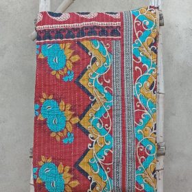 Bohemian Kantha Quilt Fine Stitched Online