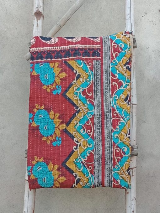 Bohemian Kantha Quilt Fine Stitched Online