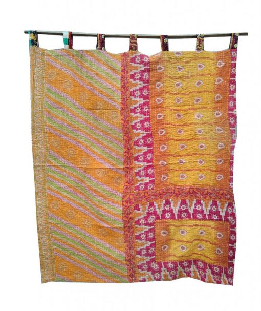 Kantha Quilt Reversible Curtain Indian