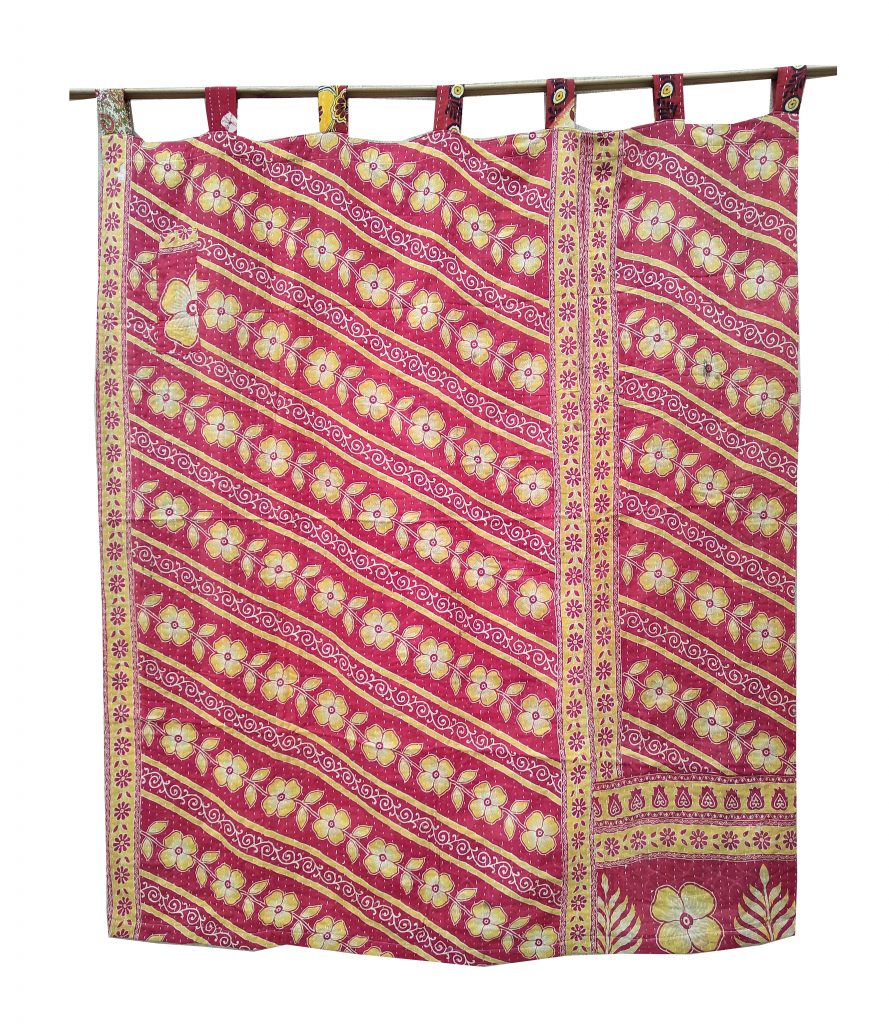 Vintage Kantha Quilt Curtain