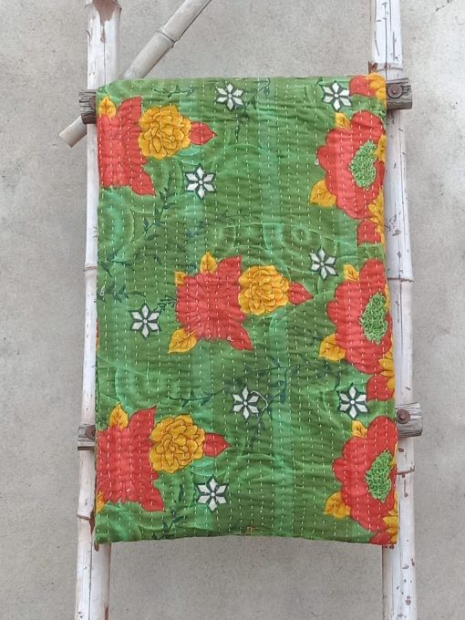 Sunflower Vintage Kantha Quilt