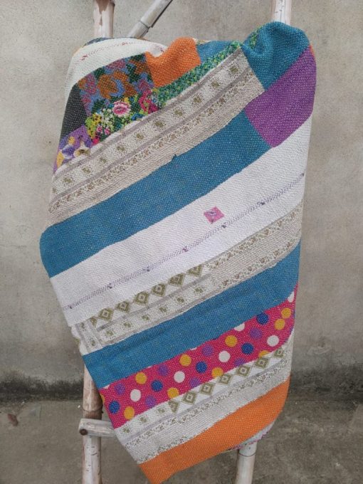 heavy Indian Kantha Quilt 6 layered