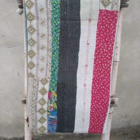 6 layered Patchwork Vintage Kantha Quilt