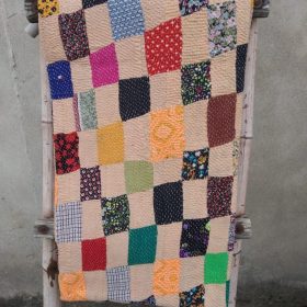 Checkerboard Heavy Vintage Kantha Quilt