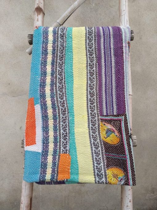layered heavy kantha quilt