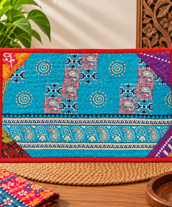 Kantha Placemats Paisley Set -Assorted