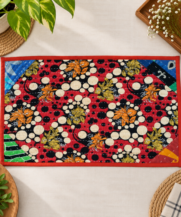 Polka Dot Kantha Placemats Set -Assorted