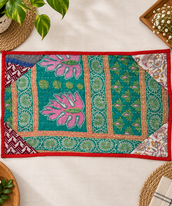 Handmade Kantha Placemats Set -Assorted