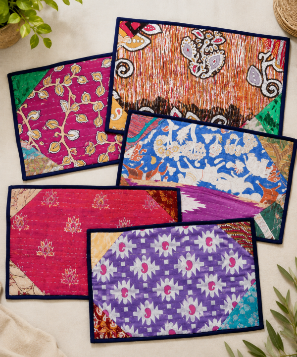 Kantha Placemats Set -Assorted