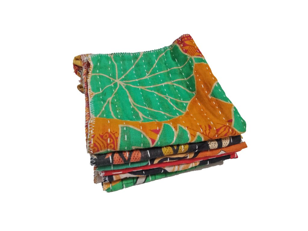 Artisan Kantha Kitchen Dish Cloth Set -Assorted - Vintage Kantha Quilts ...