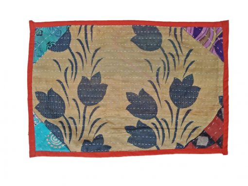 Vintage Kantha Floral Placemats Set