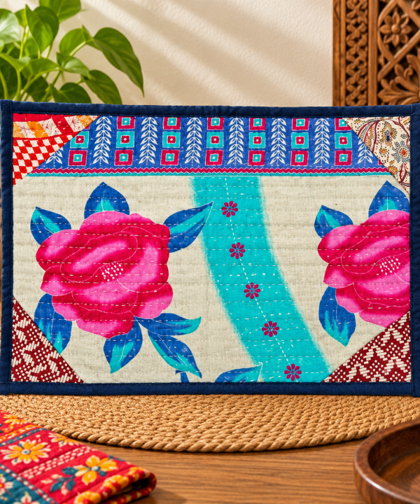 Indian Kantha Placemats Set -Assorted