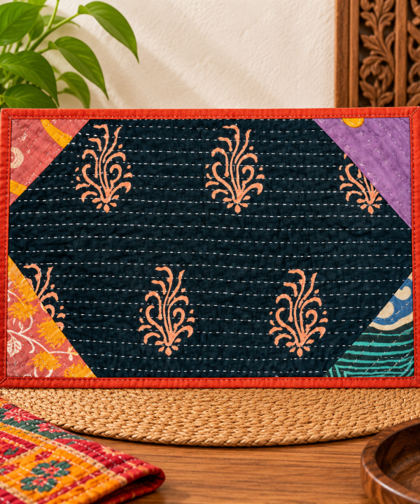 Sari Kantha Placemats Set -Assorted