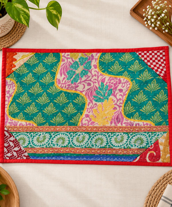 Vintage Kantha Placemats Set -Assorted