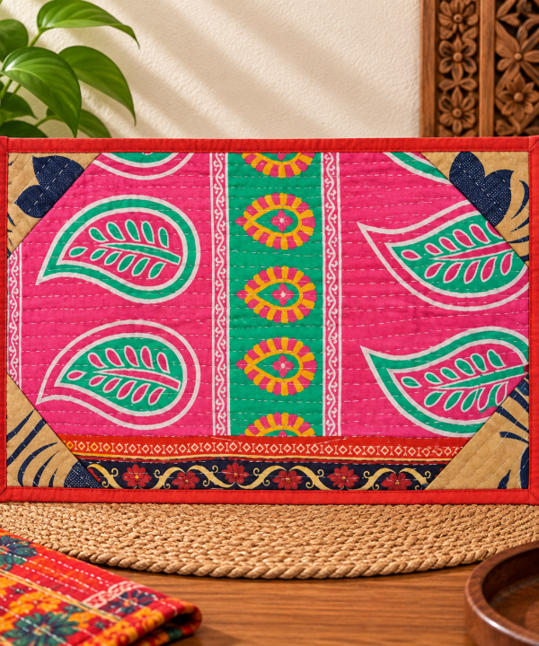Artisan made Kantha Placemats Set -Assorted