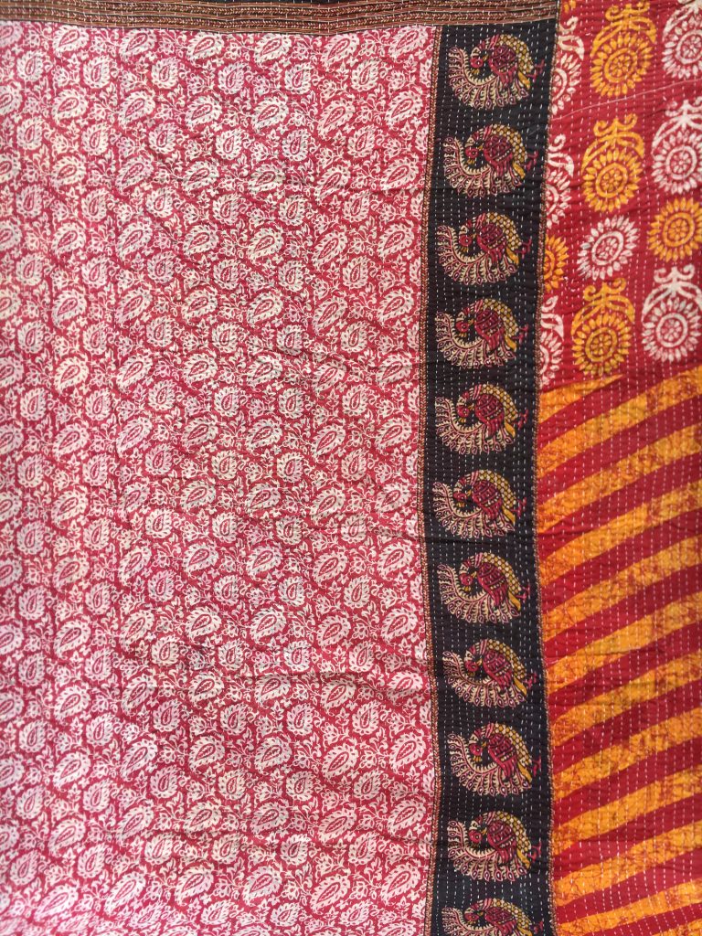 Paisley Pink Kantha Blanket - Vintage Kantha Quilts, Throw Blankets ...