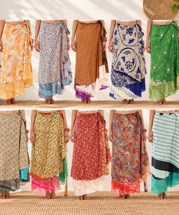 Vintage Sari Wrap Skirt lot of 10pcs