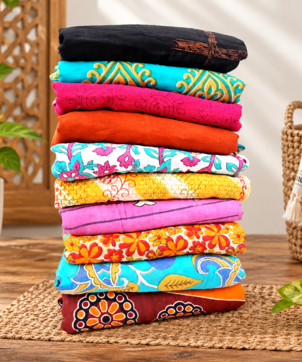 Recycled Cotton Indian Sari - Lot of 10