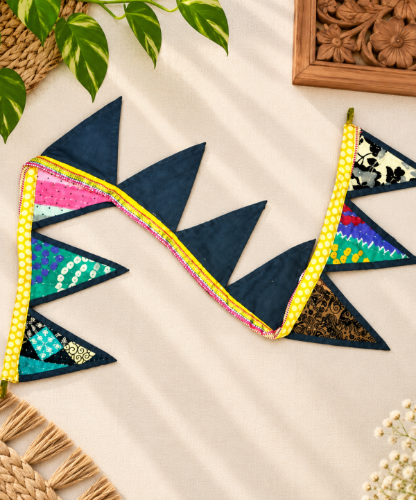 Alternative view of Indian Kantha Window Valance Bunting - Set of 2