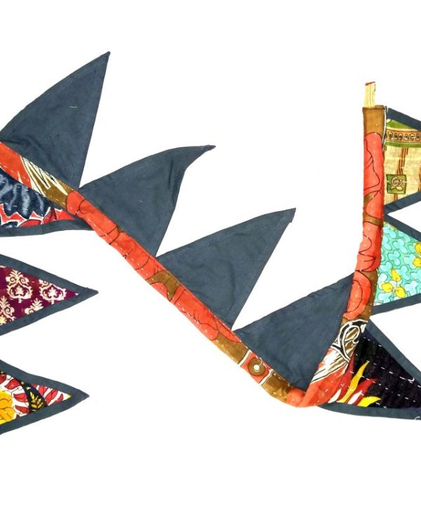 Alternative view of Sari Kantha Handstitched Bunting