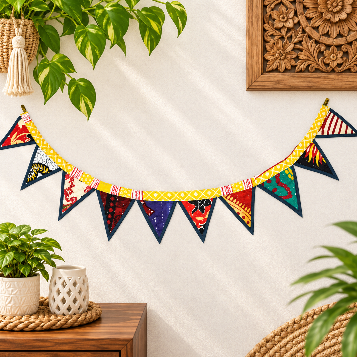 Floral Kantha Bunting Decor - Set of 2 - Image 4