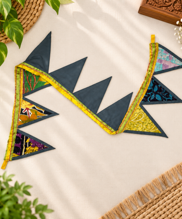 Alternative view of Kantha Embroidered Bunting - Set of 2